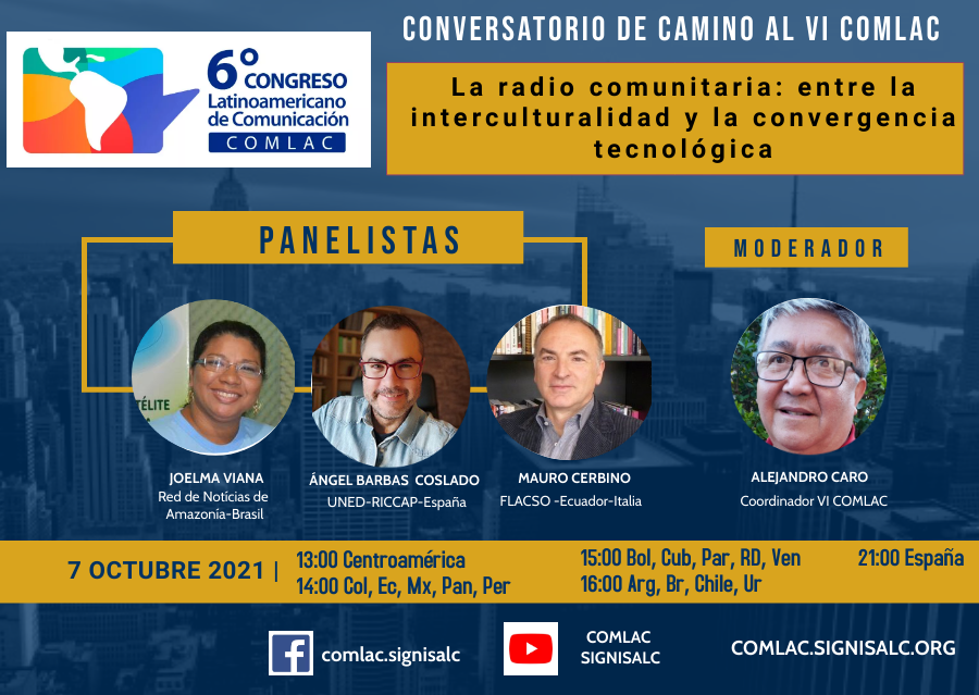 La radio comunitaria, entre la interculturalidad y la convergencia tecnológica: próximo conversatorio de camino al VI COMLAC